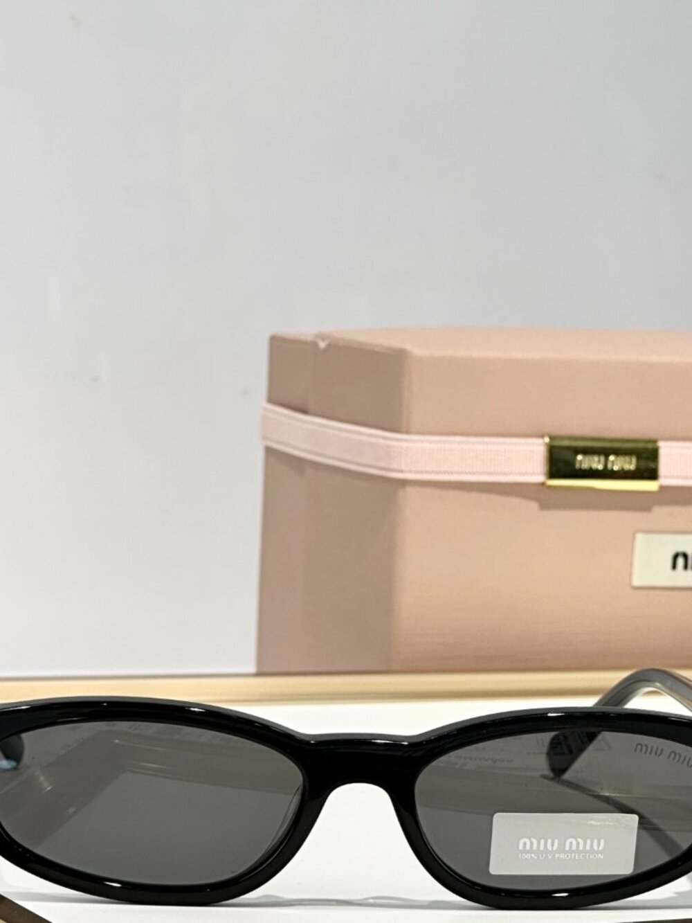 Miu Miu Regard Sunglasses Black Oval Narrow Frame Glasses - Picture 2 of 10